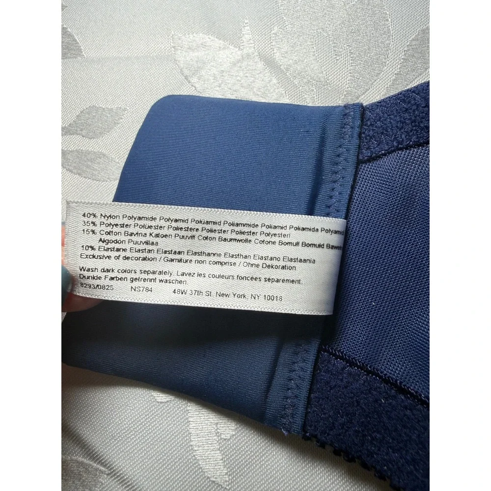 Glamorise MagicLift Minimizer Lace Bra Navy Blue 44DD